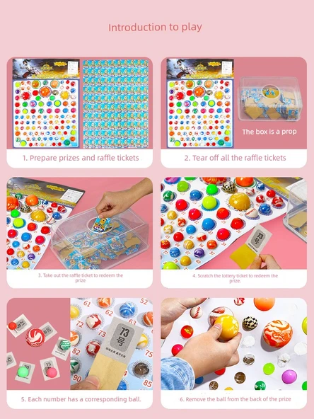 Işıklı Lastik Zıplayan Top Çekiliş Kutusu - Parlak Renkli Şeffaf Top 110 Çekiliş Bileti [Daha Büyük Toplar/Daha Güçlü Esneklik] - 3