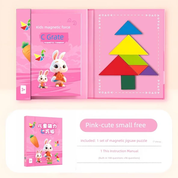 Manyetik Yapboz - Pembe Tavşan 108+96 Çözüm