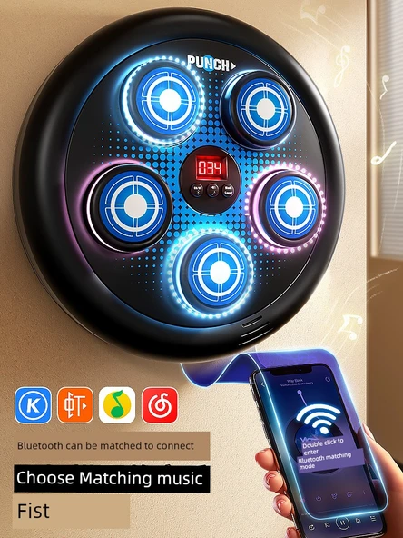 Müzikli Boks Makinesi - Bluetooth Skorlu - Pembe - 3