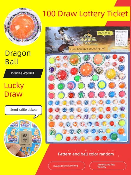 Işıklı Lastik Zıplayan Top Çekiliş Kutusu - Renkli Elastik Top 100 Çekiliş Bileti [Daha Büyük Toplar/Daha Elastik]