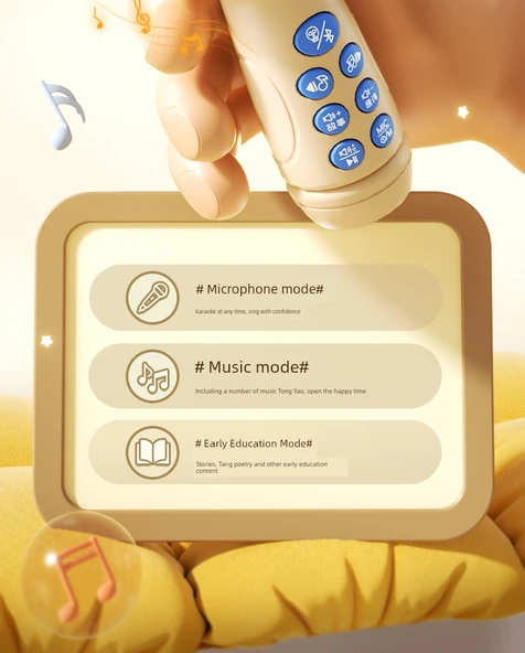 Çocuk Karaoke Mikrofon Oyuncak - Kapibara Mavi - Bluetooth USB - Resim 11