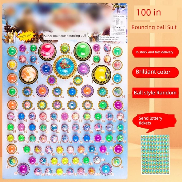 Dragon Ball Işıklı Zıp Zıp Top Seti - 100 Elastik Toplu - Işıklı Toplu