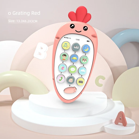 Bebek Oyuncak Telefon - Şarjlı Model - Turp Telefon - Pembe