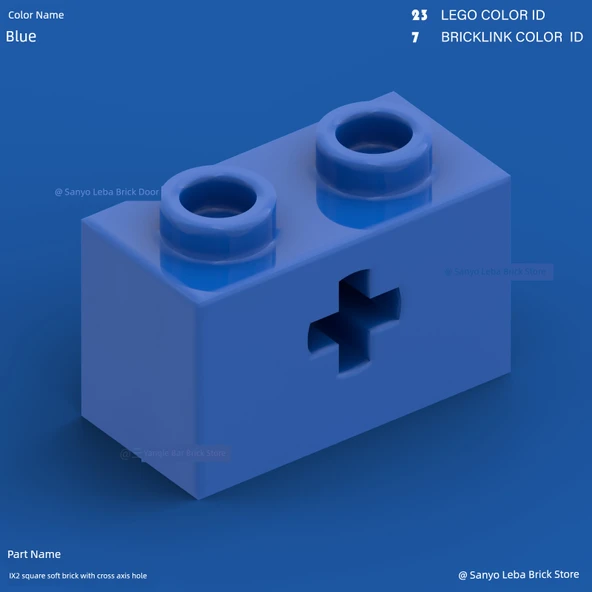 LEGO 32064 Yeşil 1x2 Delikli Tuğla - Resim 3