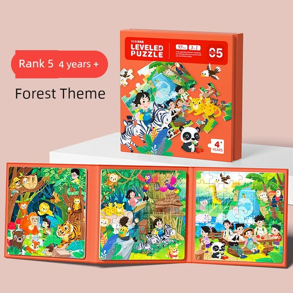 Manyetik Çocuk Puzzle - Orman Temalı [4+ Yaş]