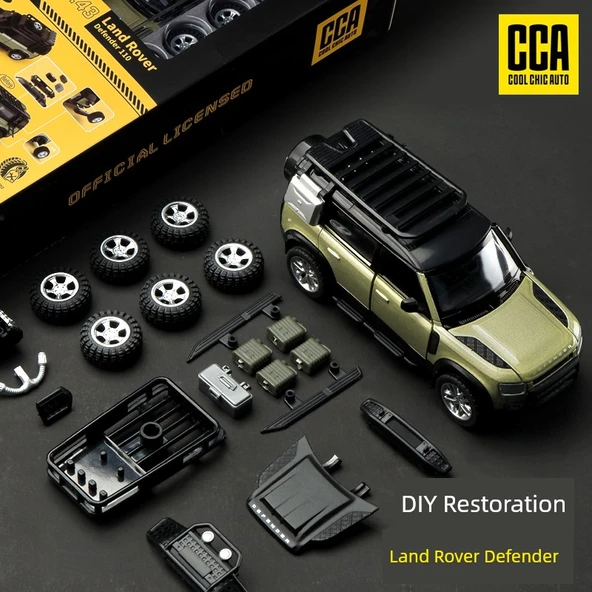 Çocuk Alaşım Land Rover Defender Model Araba Yapım Seti (Hediye Kutulu, Parça Değişimli) - 2