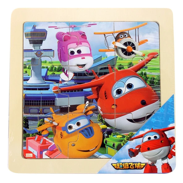 Ahşap Çerçeveli Disney Puzzle - 9 Parça - Süper Uçan Adam 1