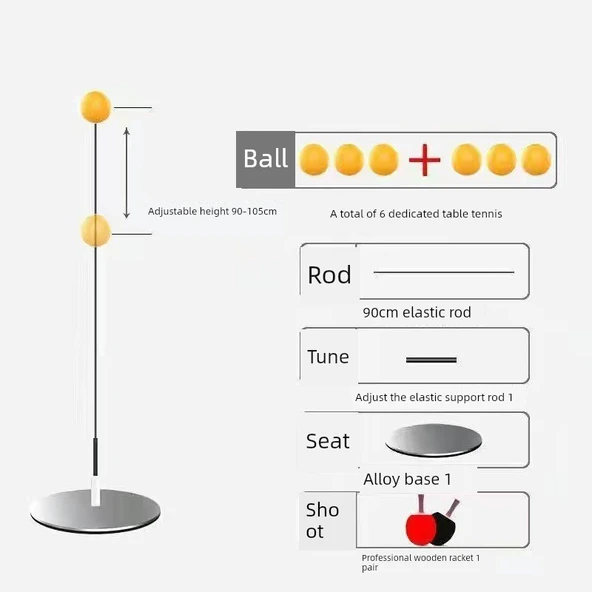 Yaşlı Egzersiz Oyuncak Seti - Metal Tabanlı Aile (4 Top + 2 Çubuk + Özel Ahşap Raket + Yükseklik Ayarlı)