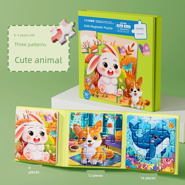 Manyetik Çocuk Puzzle - Sevimli Hayvanlar [0-3 Yaş]