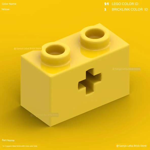 LEGO 32064 Yeşil 1x2 Delikli Tuğla - Resim 4