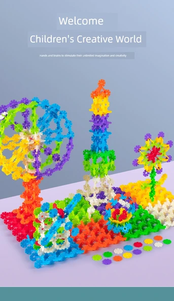 Çocuk Kar Tanesi Yapı Blokları Puzzle Oyuncak - 1500 Parça - 8