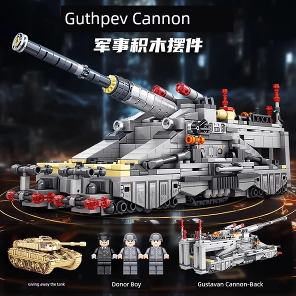 Askeri Model Tank Yapım Seti - Gustav Topçu Tankı - 853 Parça