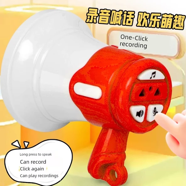Mini El Tipi Hoparlör Anahtarlık Oyuncak - Kırmızı ve Mavi 2'li Paket - 5