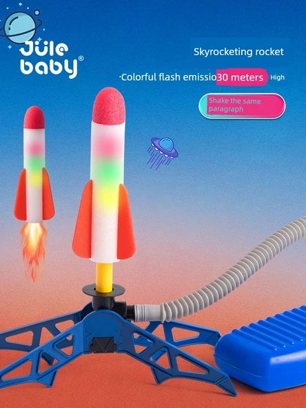 Roket Fırlatıcı Oyuncak - Gelişmiş Işıklı Model, 30m (3 Işıklı Roket) - 2