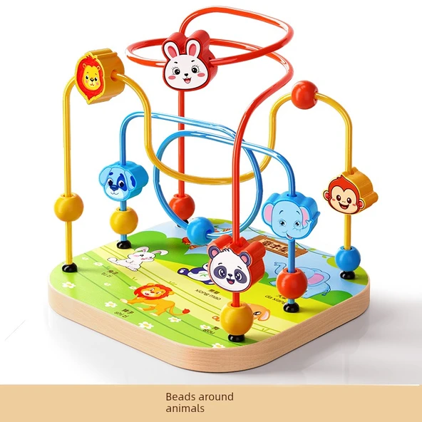 Montessori Oyuncak - Bilgelik Hayvanları Boncuk Çemberi
