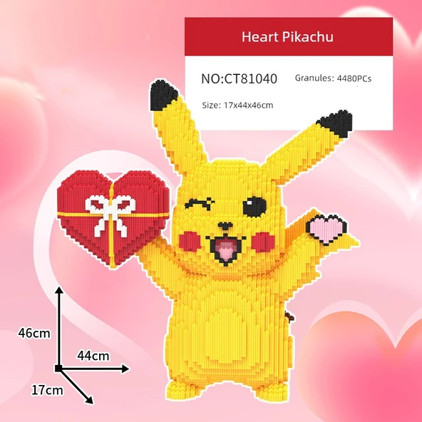 60cm Pikachu Yapı Taşları Puzzle (Yapı Taşı Çekiç Hediyeli) - 11