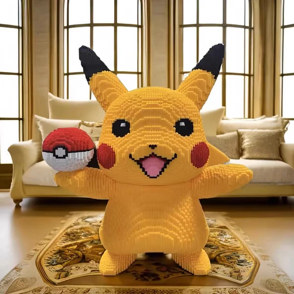 70cm Süper Büyük Pikachu Yapı Taşları Puzzle (Yapı Taşı Çekiç Hediyeli)