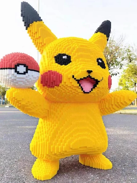 60cm Pikachu Yapı Taşları Puzzle (Yapı Taşı Çekiç Hediyeli) - 4