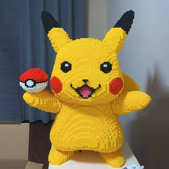 60cm Pikachu Yapı Taşları Puzzle (Yapı Taşı Çekiç Hediyeli) - 10