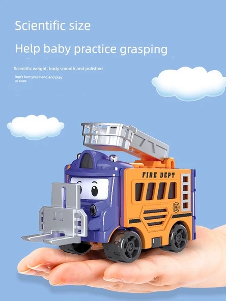 Dönüşen Araba Oyuncak - Kurtarma Aracı-Forklift - 3