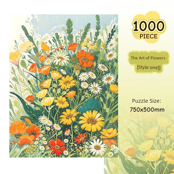 Çiçek Sanatı 1000 Parça Yapboz - Çiçek Sanatı Stil I (Sadece Yapboz)