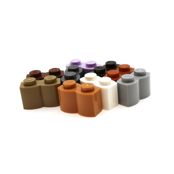 LEGO 30136 Orta Ten Rengi 1x2 Dalga Çit Tuğla - 3