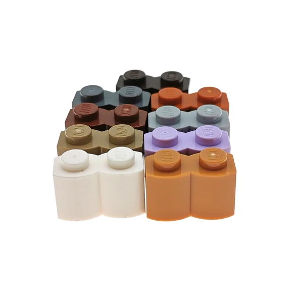 LEGO 30136 Orta Ten Rengi 1x2 Dalga Çit Tuğla - 2
