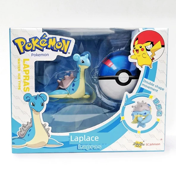 Pokemon Dönüşen Poke Topu Oyuncağı - Laplace + Süper Top Tekli Paket