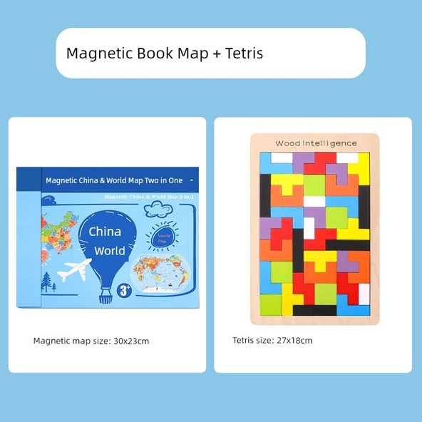 Manyetik Dünya Haritası Puzzle - Tetris Oyunu