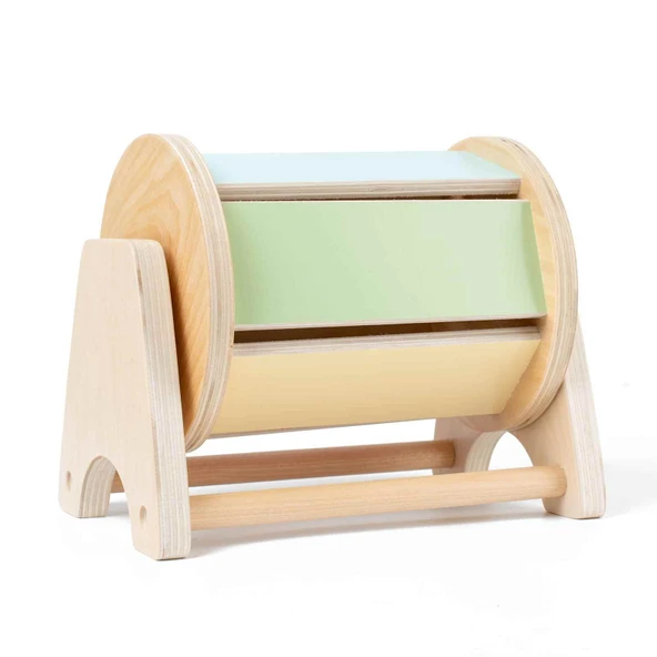 Montessori Makaron Tekstil Dönen Tambur Oyuncak - 0.49kg