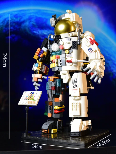 Astronot Yapı Blokları - Şafak Astronotu + Işıklı + Akrilik Tozluk (1462 Parça) - 4