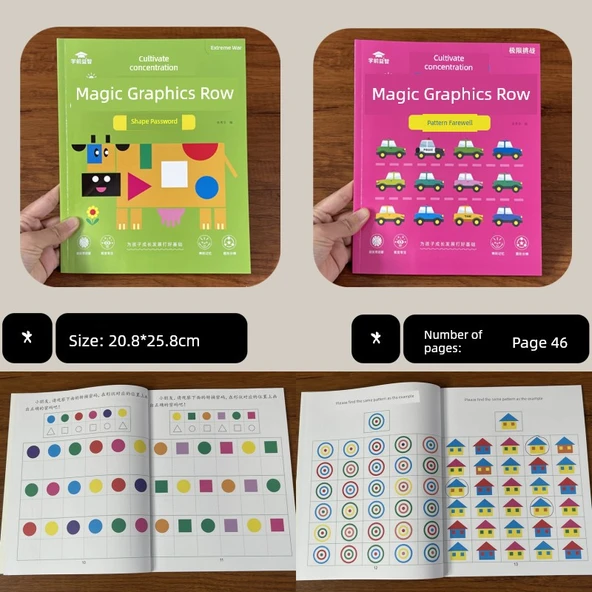 Çocuklar İçin Konsantrasyon Geliştirici Sihirli Grafik Bulmacası - Sihirli Desen Tanımlama [Şekil Kodu] + [Desen Tanımlama]