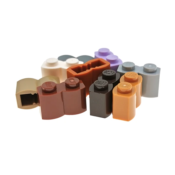 LEGO 30136 Orta Ten Rengi 1x2 Dalga Çit Tuğla - 5