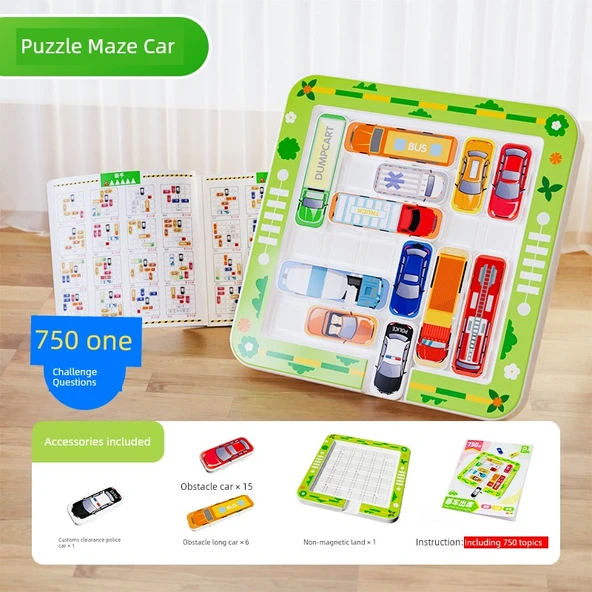 Garaj Araba Klotski Kaydırmalı Puzzle - Yüksek Eşleşme 22 Araba + 750 Soru