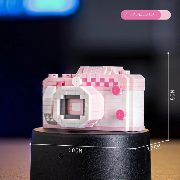 Polaroid Kamera Model Yapı Taşları - Pembe Taşınabilir SLR [566 Parça]