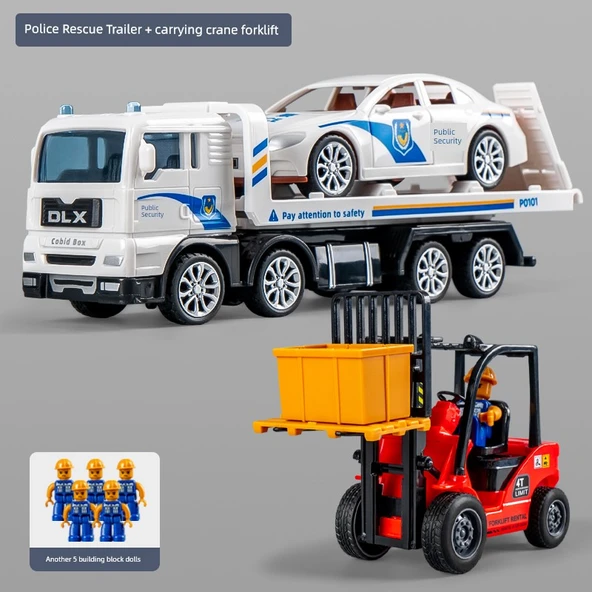 Polis Kurtarma Çekici BT0209, Forklift BT0215 ve 5 Oyuncak Bebek
