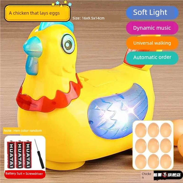 Yumurta Yapan Tavuk Oyuncak - Pilli Model - 9 Yumurtalı