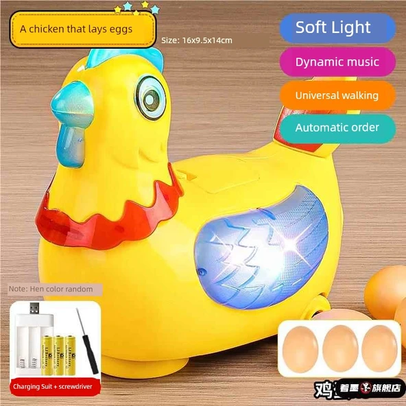 Yumurta Yapan Tavuk Oyuncak - Şarjlı Model - 3 Yumurtalı