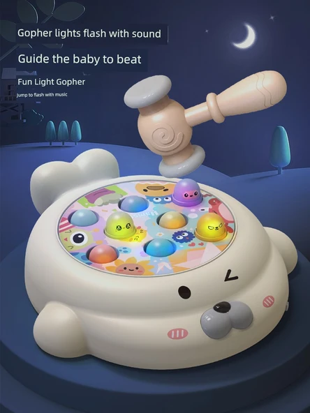 Elektrikli Köstebek Vurma Oyunu - 2 Çekiç, Şarj Seti ve Tornavidalı - Resim 2