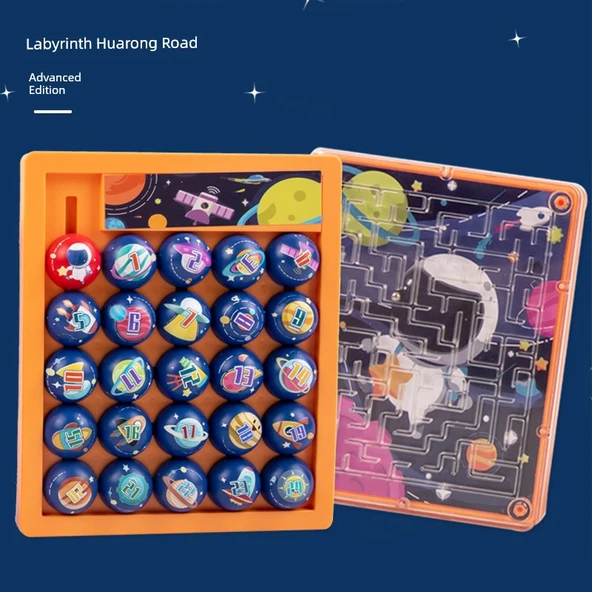 Çocuk Dijital Klotski Kaydırmalı Puzzle - Uzay Çift Taraflı Huarong Yolu - 5. Seviye