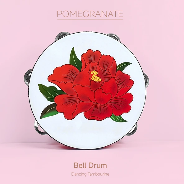 Orff Perküsyon Tef - Ev Deseni 8 inç + Çin Düğümü (20cm Çap) - 6