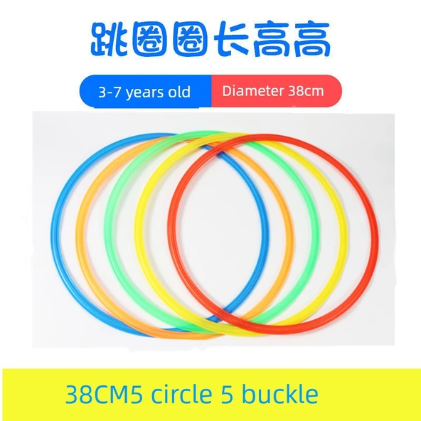 Çocuk Seksek Halkaları Seti - 38cm - 5 Halka + 5 Toka + Kum Torbası + Saklama Çantası