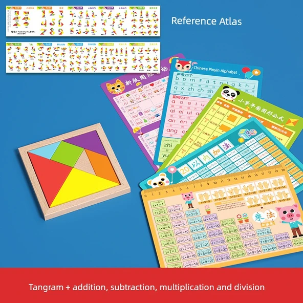 Kayın Ağacı Tangram Yapboz - Matematik Formül Tablolu