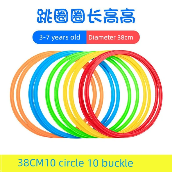Çocuk Seksek Halkaları Seti - 38cm - 10 Halka + 10 Toka + Kum Torbası + Saklama Çantası