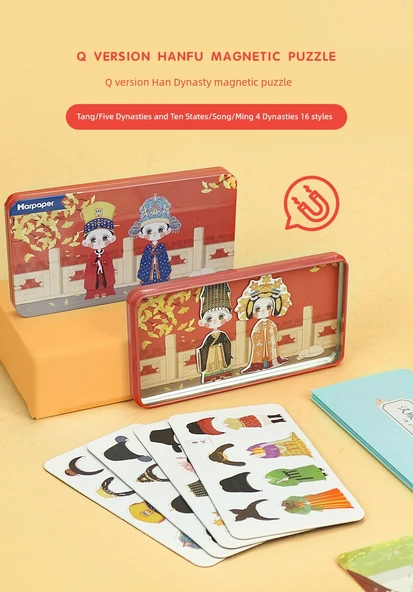 Hanedan Manyetik Puzzle - Hanedan Elbise Giydirme (16 Parça) - 10