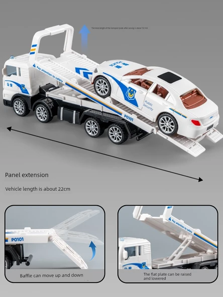 Polis Kurtarma Çekici, Çift Kapılı Polis Arabası ve 5 Parça Oyuncak Bebek BT0209 - 4