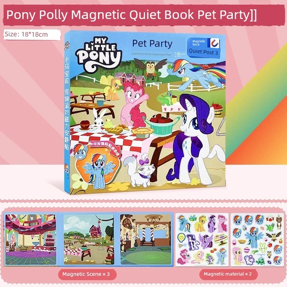 My Little Pony Manyetik Çıkartma Kitabı - Evcil Hayvan Partisi