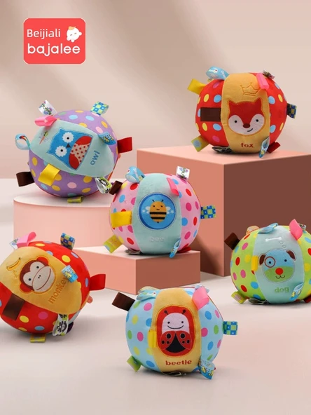 Bebek Çıngıraklı Peluş Top - Böcek Figürlü - 2