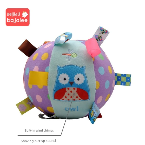 Bebek Çıngıraklı Peluş Top - Baykuş Figürlü