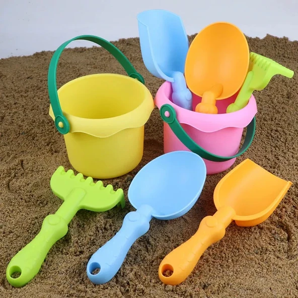 Çocuk Kum Oyuncakları Seti - Yeşil Kova Dört Parça Set - 2